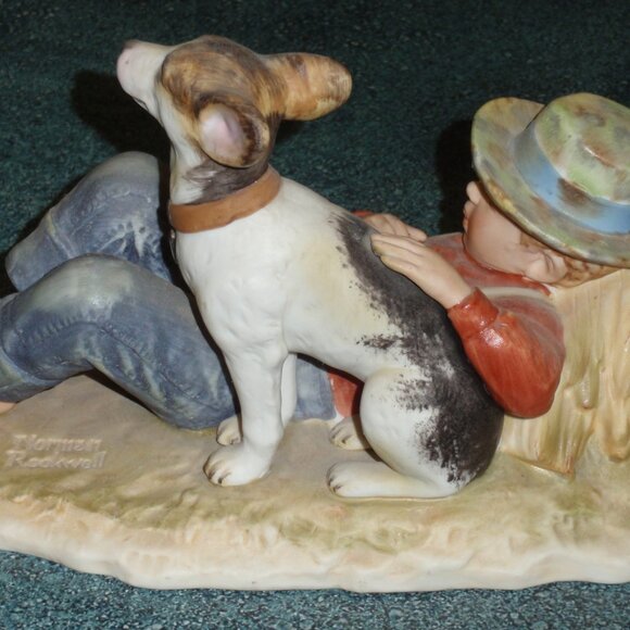 Norman Rockwell “A Boy and His Dog” Figurine Four Seasons Spring CHRISTMAS GIFT - Picture 7 of 11